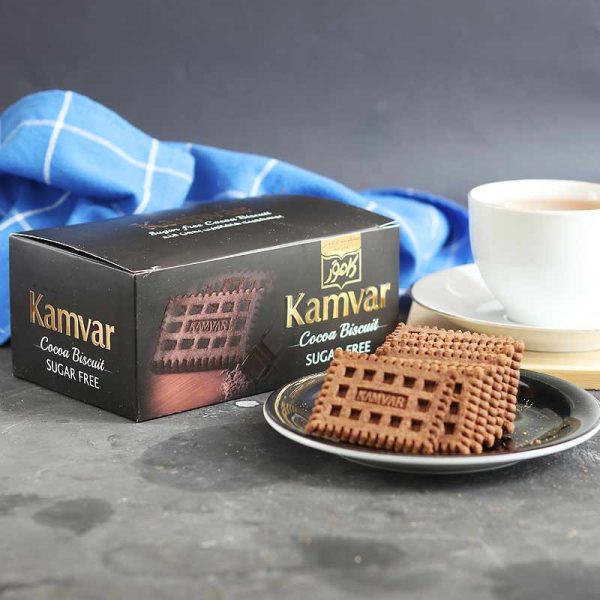 بیسکویت کاکائویی بدون قند کامور - Image 1